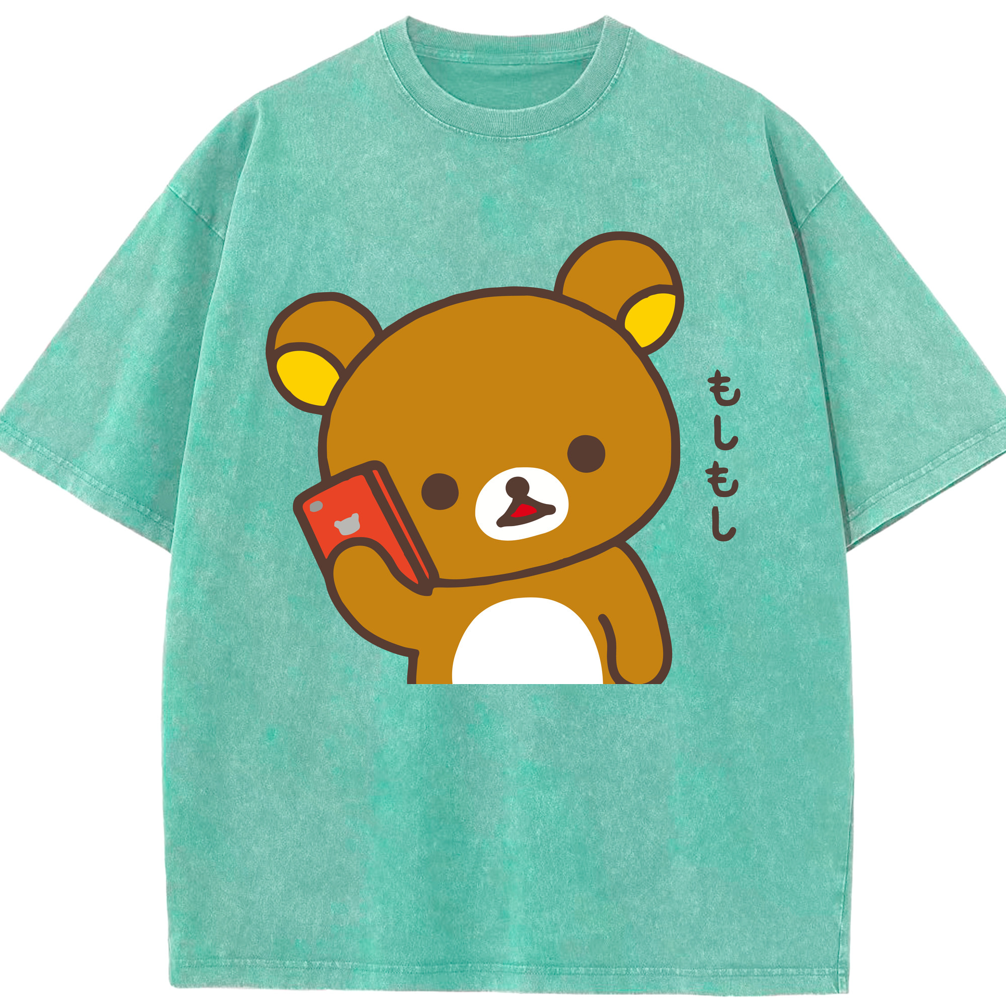 （画像用） リラックマ リラックマ キイロイトリ Rilakkuma Korilakkuma Kiiroitori 綿100% ヴィンテージ風 半袖Tシャツ（フロントプリント）